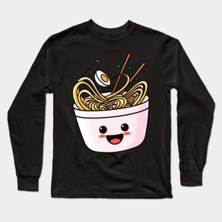 Cute Kawaii Ramen Chibi Japan Anime Noodles Long Sleeve T-Shirt